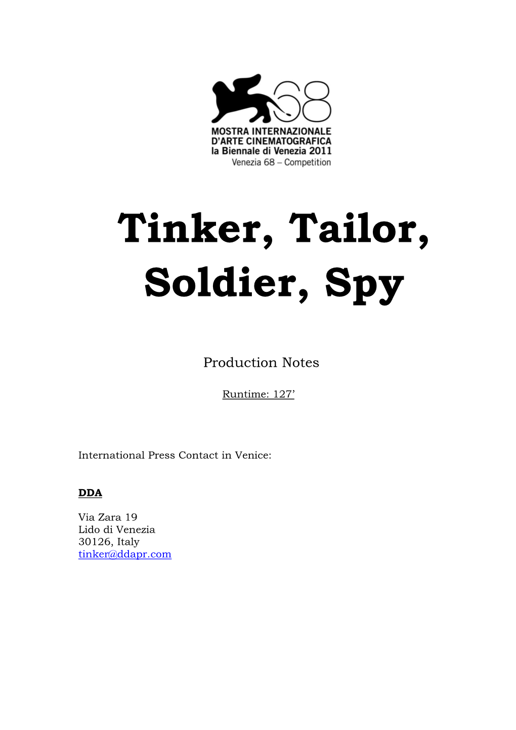 Tinker, Tailor, Soldier, Spy