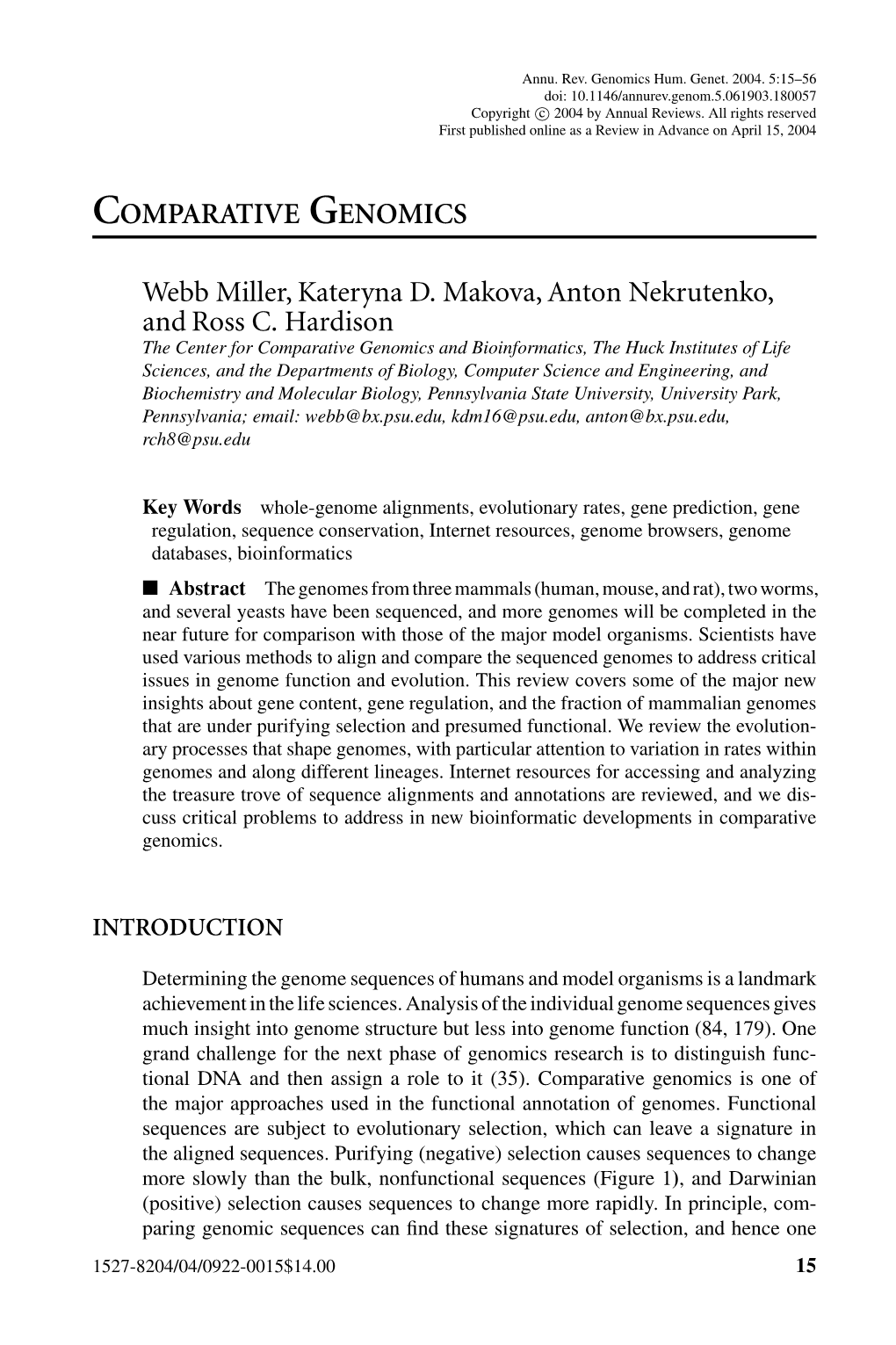 Comparative Genomics