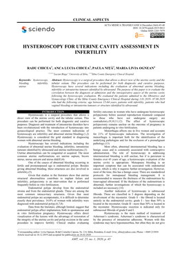 Hysteroscopy for Uterine Cavity Assessment in Infertility