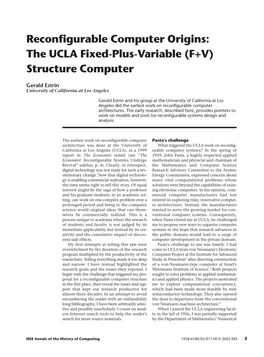 The UCLA Fixed-Plus-Variable (F+V) Structure Computer