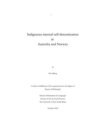 Indigenous Internal Selfdetermination in Australia and Norway