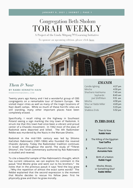 Torah Weekly Shemot 2021
