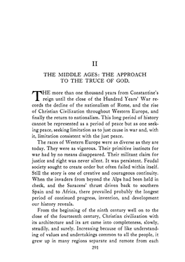 The Middle Ages: the Approach to the Truce of God