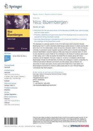 Nico Bloembergen Master of Light