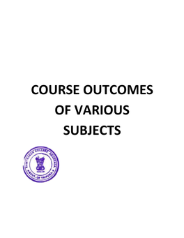 Course Outcomes of Various Subjects
