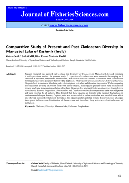 Comparative Study of Present and Past Cladoceran Diversity In