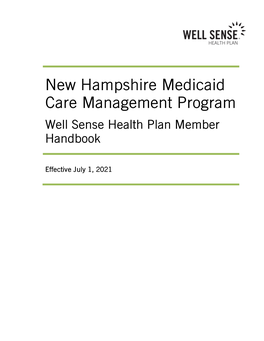 Well Sense Health Plan Member Handbook