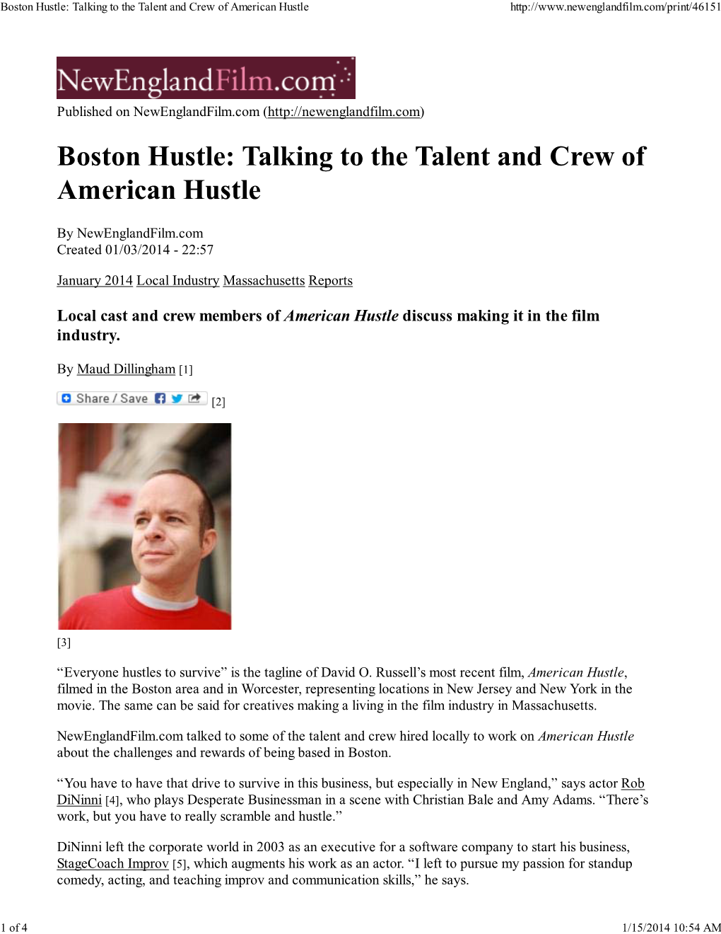 Boston Hustle: Talking to the Talent and Crew of American Hustle