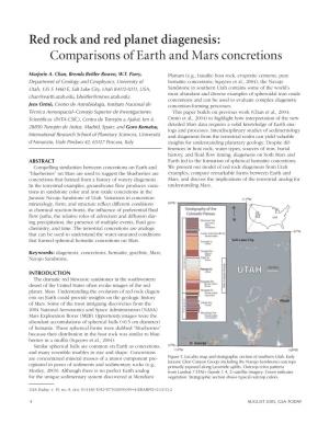 Red Rock and Red Planet Diagenesis: Comparisons of Earth and Mars Concretions