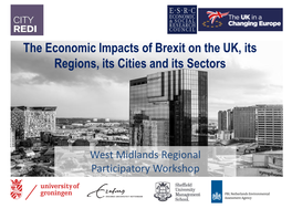 The Economic Impacts of Brexit on the UK, Its Regions, Its Cities and Its Sectors