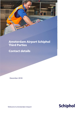 Amsterdam Airport Schiphol Third Parties Contact Details
