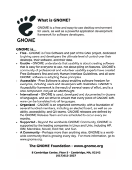 "What Is GNOME ?" Document