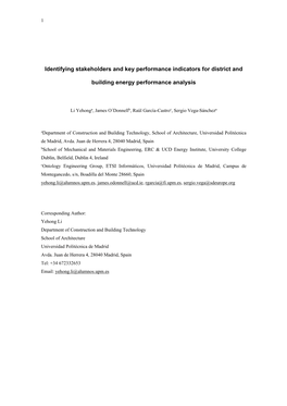 Identifying Stakeholders and Key Performance Indicators for District And