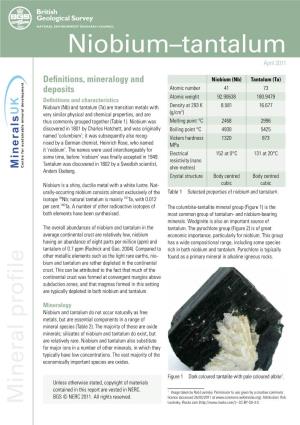 Mineral Profile Niobium