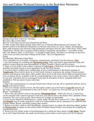 Weekend Getaways to Berkshires, MA from Boston Or New York | Fodor's