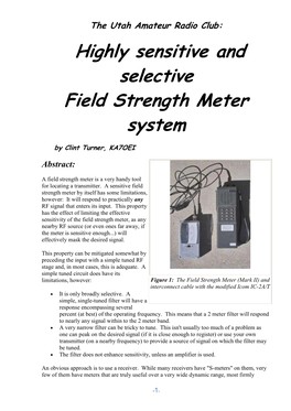 Highly Sensitive and Selective Field Strength Meter System