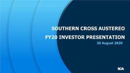 Southern Cross Austereo FY20 Results Presentation
