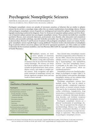 Psychogenic Nonepileptic Seizures TAOUFIK M