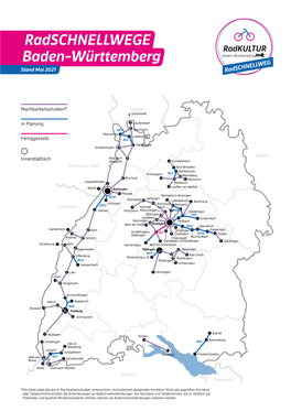 Radschnellwege Baden-Württemberg Stand Mai 2021
