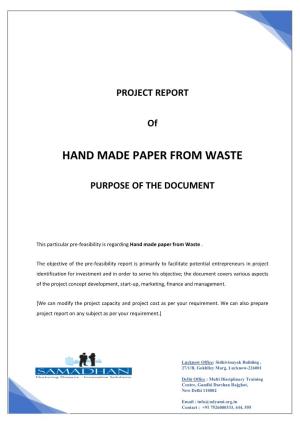 Hand Made Paper from Waste