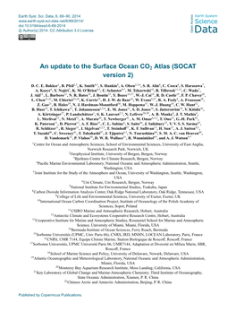 An Update to the Surface Ocean CO2 Atlas (SOCAT Version 2)