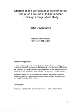 Change in Self-Concept As a Teacher During and After a Course of Initial Teacher Training: a Longitudinal Study
