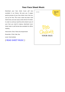 Your Face Sheet Music