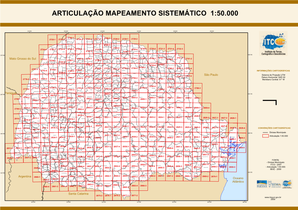 Articulação Mapeamento Sistemático 1:50.000