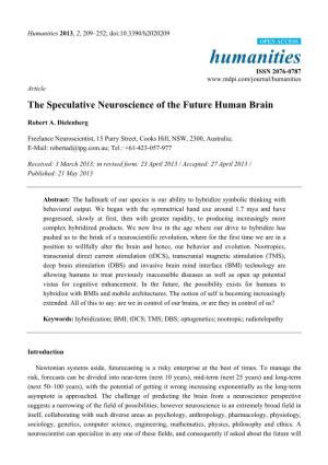 The Speculative Neuroscience of the Future Human Brain