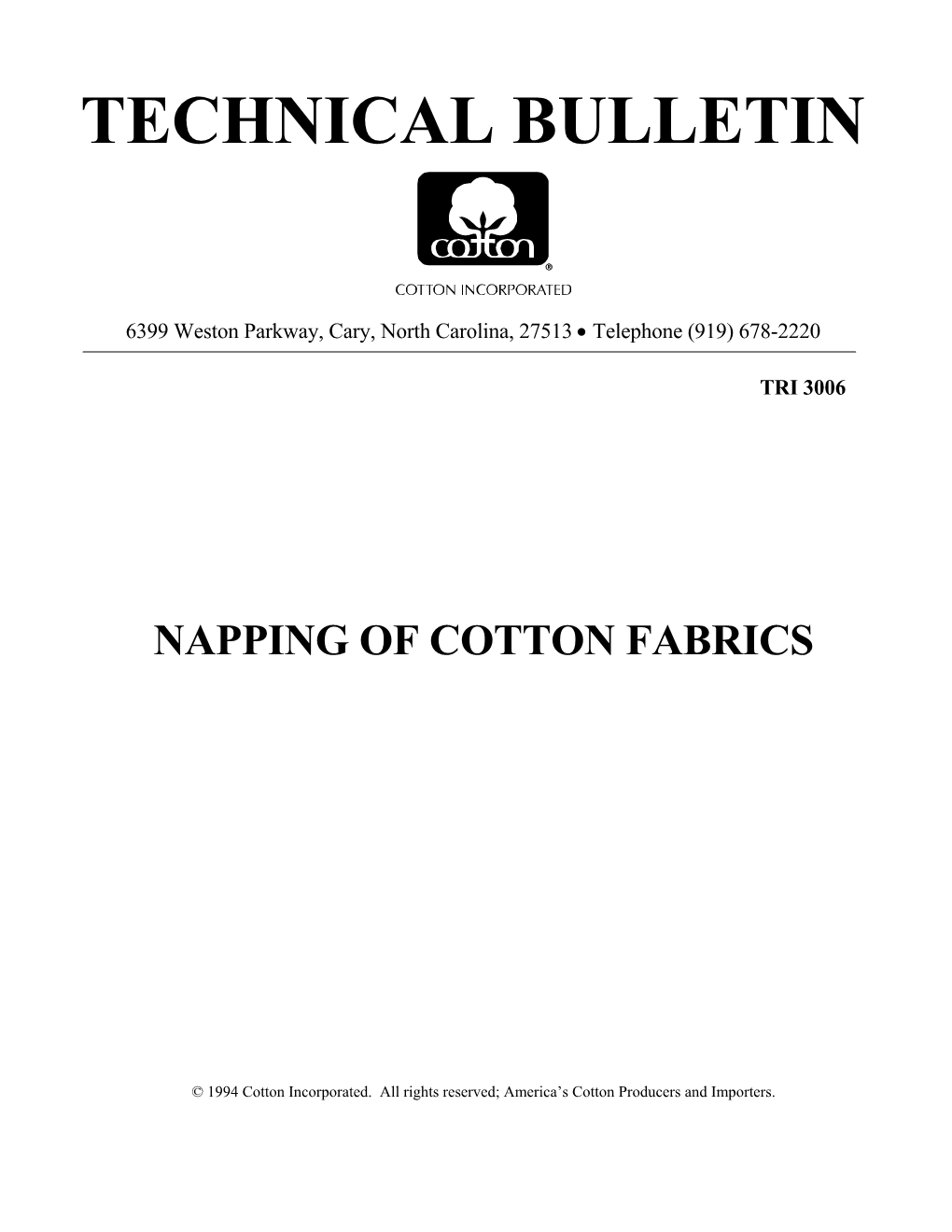 Napping of Cotton Fabrics