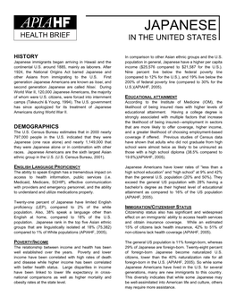 Japanese Health Brief in the United States