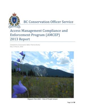 BC Conservation Officer Service Access Management Compliance