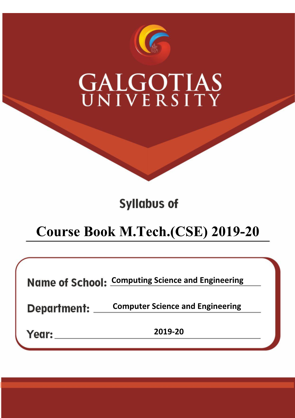 Course Book M.Tech.(CSE) 2019-20