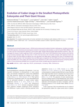 Evolution of Codon Usage in the Smallest Photosynthetic Eukaryotes and Their Giant Viruses