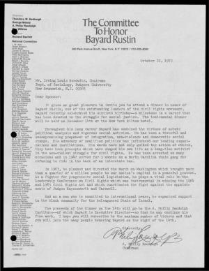 The Committee L B Honor Bayard Rustin