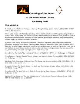 Counting of the Omer.Pdf