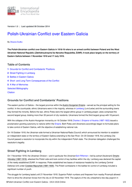 Polish-Ukrainian Conflict Over Eastern Galicia | International Encyclopedia