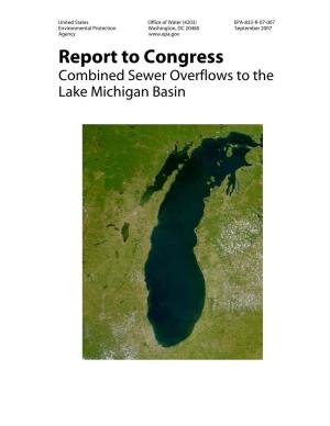 Report to Congress: Combined Sewer Overflows to the Lake Michigan Basin