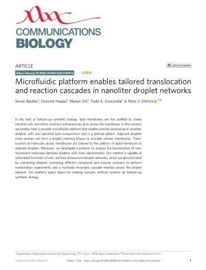 Microfluidic Platform Enables Tailored Translocation and Reaction