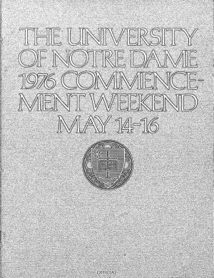 1976-05-16 University of Notre Dame Commencement Program