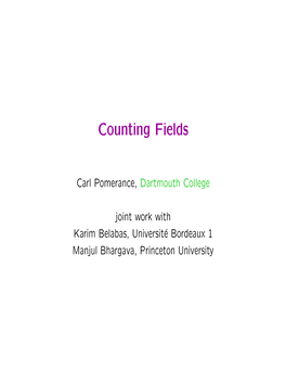 Counting Fields