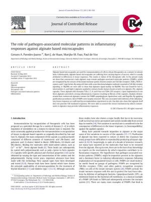 The Role of Pathogen-Associated Molecular Patterns in Inflammatory