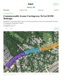 Commonwealth Avenue Carriageway to Get $5.9M Redesign | Newton