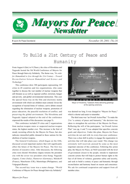 Mayors for Peace Newsletter