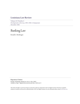 Banking Law Ronald L