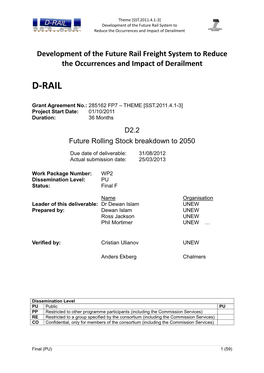 D-RAIL Project Aims to Identify the Root Causes of Derailment with Particular Reference to Rail Freight Vehicles