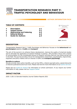 Transportation Research Part F: Traffic Psychology and Behaviour