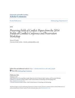 Preserving Fields of Conflict: Papers from the 2014 Fields of Conflict Conference and Preservation Workshop Steven D