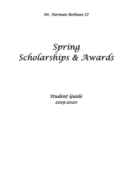 Spring Scholarships & Awards