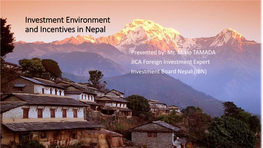 Investment Environment and Incentives in Nepal